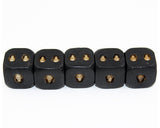 Skull Dice 5 Pieces 18mm Resin Dice - Black