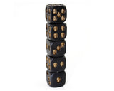 Skull Dice 5 Pieces 18mm Resin Dice - Black