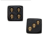 Skull Dice 5 Pieces 18mm Resin Dice - Black