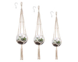 Macrame Plant Hangers Set of 3 Hanging Plant Holders with Plant Hooks