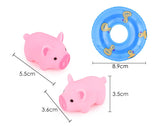 Rubber Bath Toy Set of 20 Mini Swimming Rings and Baby Pigs