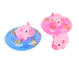 Rubber Bath Toy Set of 20 Mini Swimming Rings and Baby Pigs