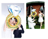 Diamond Ring Foil Balloons 4 Pieces Floating Party Balloons