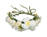 Flower Wreath Headband Adjustable Floral Crown Headpiece for Photo Shoot