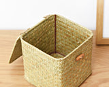 Woven Seagrass Square Tissue Box Cover 5.5 Inches Decorative Tissue Box