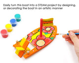 DIY Paddle Boat 3 Packs Wooden Sailboat Kit for Kids