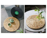 Woven Placemats 2 Pieces Natural Water Hyacinth Round Shaped Placemat