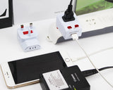 Universal Travel Adapter Wall Charger with Dual USB Port - White