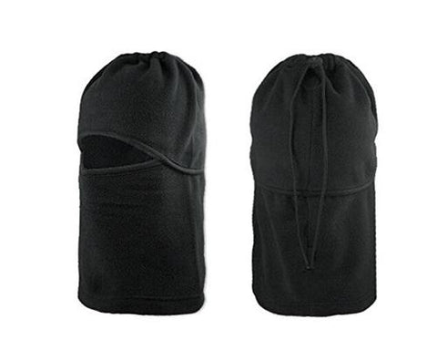 Winter Warmer Snood Fleece Mens Neck Ski Hat Scarf Mask - Black