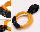 2 Feet Bicycle Resettable Combination Spiral Cable Lock - Orange