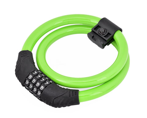 2 Feet Bicycle Resettable Combination Spiral Cable Lock - Green