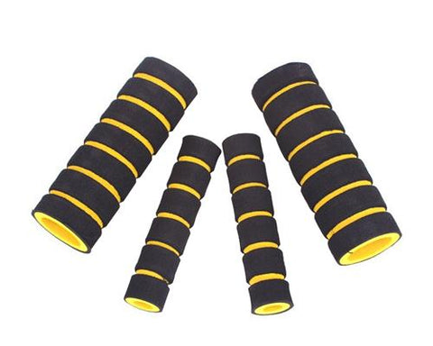 Set of 4 Pcs Bike Bicycle Anti-slip Sponge Handlebar Grip Cover-Yellow