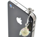 Dangling Luminous Blue Lucky Cat Headphone Jack Plug