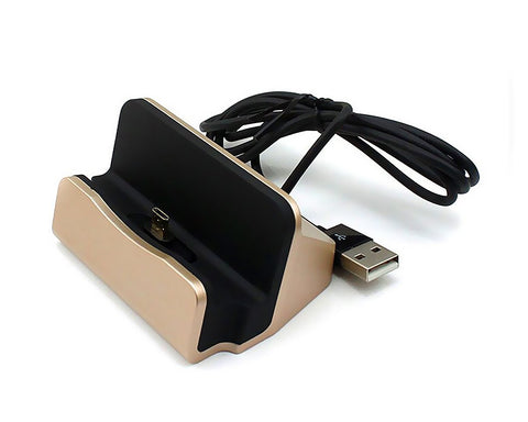 Micro USB Charging and Sync Docking Station for Android - Gold