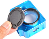 Protective Aluminum Case w/Lens Cap for Xiaomi Yi Action Camera -Blue