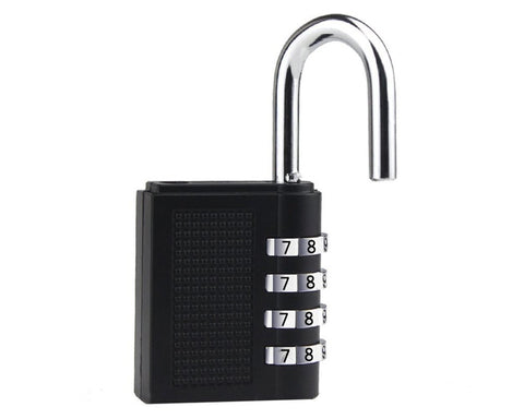 2 Pieces Resettable Combination Lock 4 Digit Gym Padlock - Black