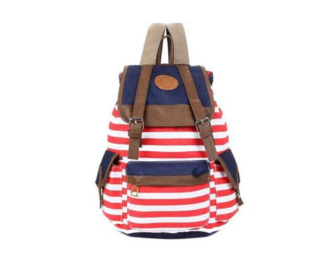 Sailor Stripes Drawstring Rucksack - Red