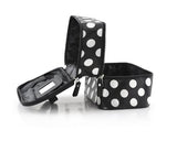 Double Layer Dots Pattern Makeup Bag with Mirror - Black