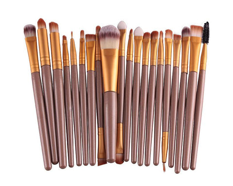 20 Pcs Professional Makeup Brush Set - Gold