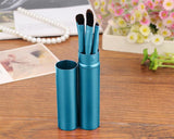 5 Pcs Professional Makeup Brush Set with Cyclinder Tube - Blue