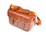 Retro PU Leather DSLR Camera Shoulder Bag - Brown