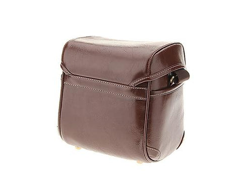 Vintage Style Leather Shoulder Bag for DSLR Camera - Dark Brown