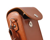 Simple PU Leather Shoulder Bag for Mirrorless Camera - Brown