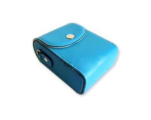 Simple PU Leather Shoulder Bag for Mirrorless Camera - Ice Blue