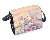 Retro PU Leather Camera Bag for Fujifilm Instax Mini Cameras - Black