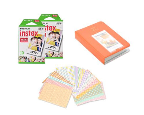 Fujifilm Bundle Set Mini Album/Frame for Fuji Instax Mini Films-Orange