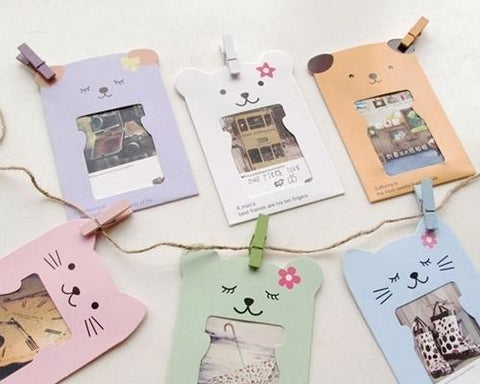 6 Pcs Paper Photo Frame Set for Fujifilm Instax Polaroid Mini Films