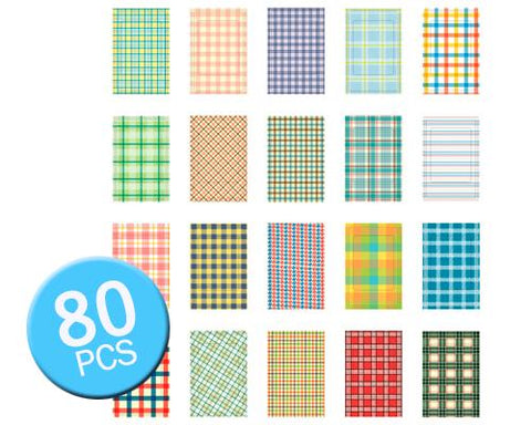 80Pcs Photo Sticker Borders for Fujifilm Instax Mini Films - Plaid