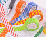 5 Pcs 1.5cm Transparent Craft Decor Paper Washi Masking Tape