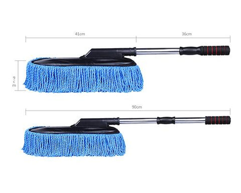 Removable Retractable Car Nanofiber Car Wash / Waxing Brush Set - Blue