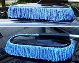 Removable Retractable Car Nanofiber Car Wash / Waxing Brush Set - Blue