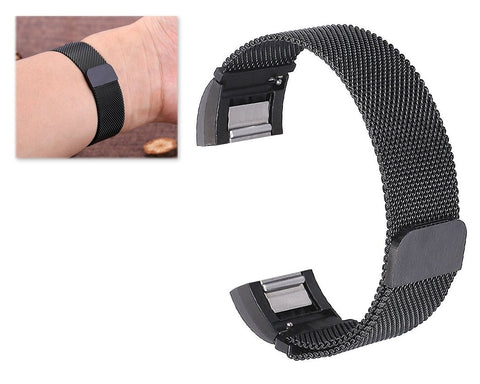 Magnet Stainless Steel Mesh Watch Band for Fitbit Alta - Black