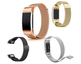 Magnet Stainless Steel Mesh Watch Band for Fitbit Charge 2 - Rose Gold