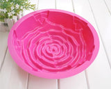 8.6 inches Rose Bundt Cakes Silicone Baking Mold - Magenta