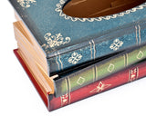 Retro Handcrafted Wooden Book Design Tissue Box