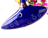 12 Holes Alto C Ocarina with Music Score - Blue