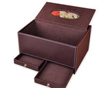 PU Leather Tissue Box Holder with Compartments