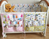 Cartoon Animals Hanging Diaper Caddy and Nursery Organizer - White