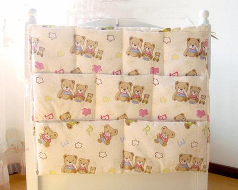 Cartoon Bear Hanging Diaper Caddy and Nursery Organizer - Light Brown