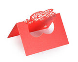 Laser Cut Love Heart Wedding Table Place Card - Red