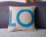 Linen Romantic Love Couple Throw Pillow Case Cushion Cover