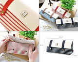 Navy Style Pen and Pencil Case - Red