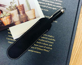 Large Luxury Leather Single Pen Holder with Transparent Case