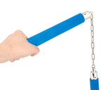 12'' Practice Foam Padded Nunchaku with Steel Swivel Chain - Blue