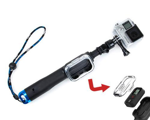 GoPro 12"-28" Telescoping Pole w/Remote Housing for Hero Camera - Blue