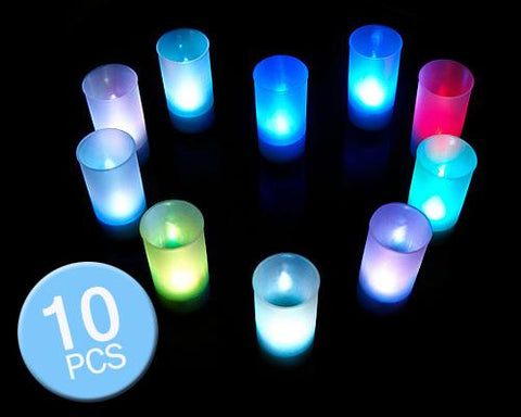 10 Pcs Voice Control Color Changing LED Candle Lights